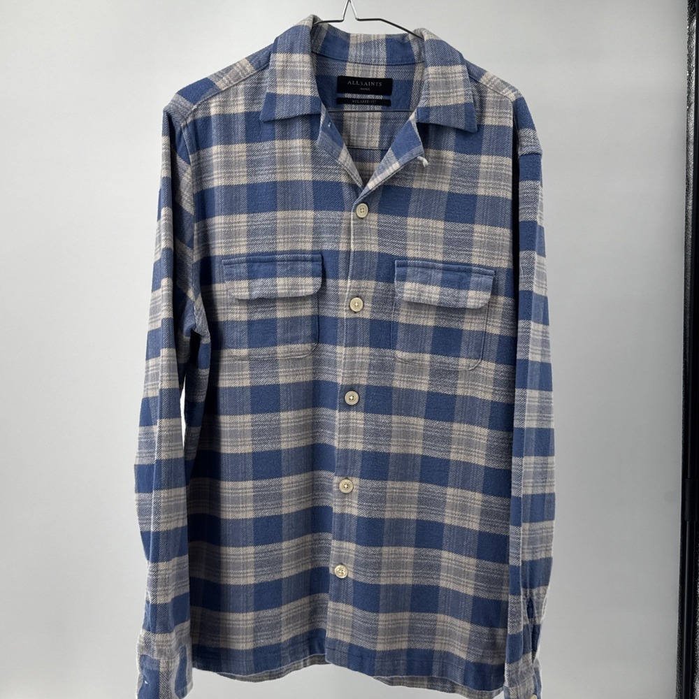 NWT AllSaints Men's Button Up Shirt Love My Way S Designer Brand Plaid 2023 - Picture 2 of 9